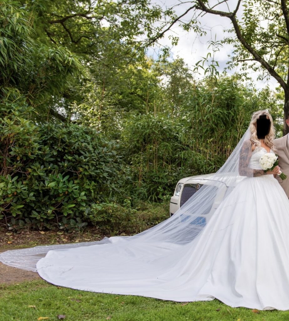 Beautiful wedding dress Vindress White Princess Long Strapless New (Un-Altered) Satin Size 36