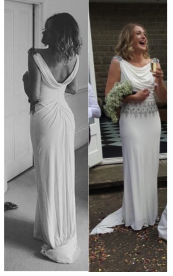 Amazing dress Vindress White Regular Long Off shoulder New (Un-Altered) Satin Size 38