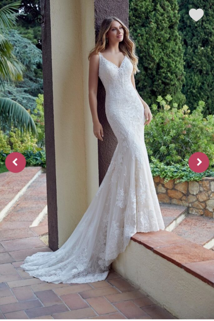 Luxurious wedding dress Vindress Ivory Regular Long V-neck New (Un-Altered) Natural Size 40