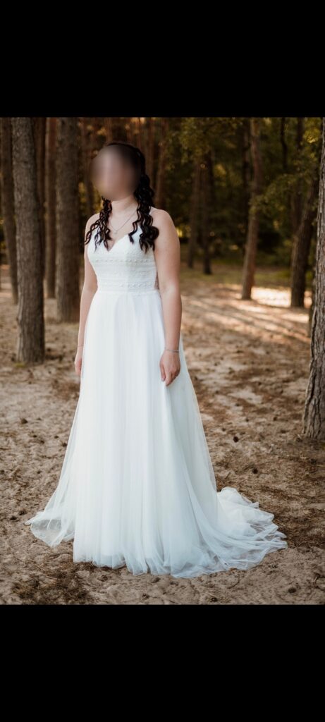 Luxurious wedding dress Bohemian Jarice White Regular Long V-neck New (Un-Altered) Natural Size 40