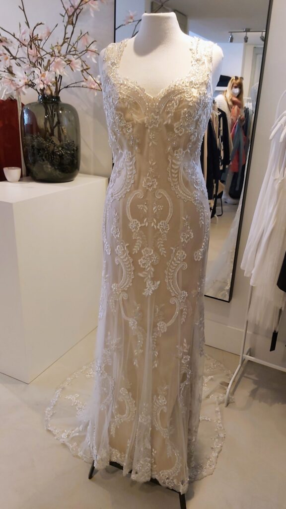 Modern wedding dress Pronovias Ivory Regular Long V-neck New (Un-Altered) Natural Unknown size