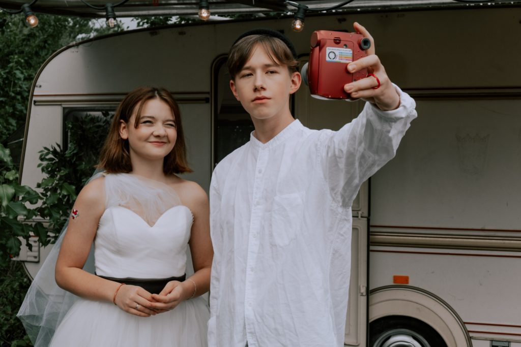 Photographing wedding dress
