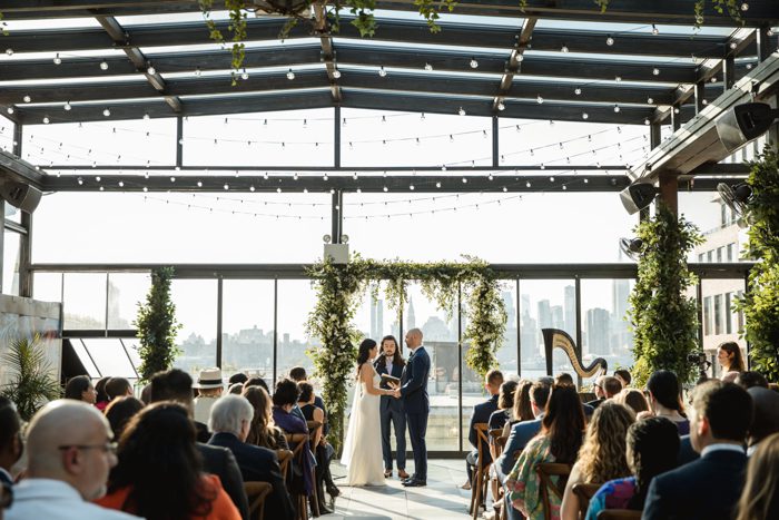 Romantic 74Wythe Wedding Complete With Epic Views of the NYC Skyline